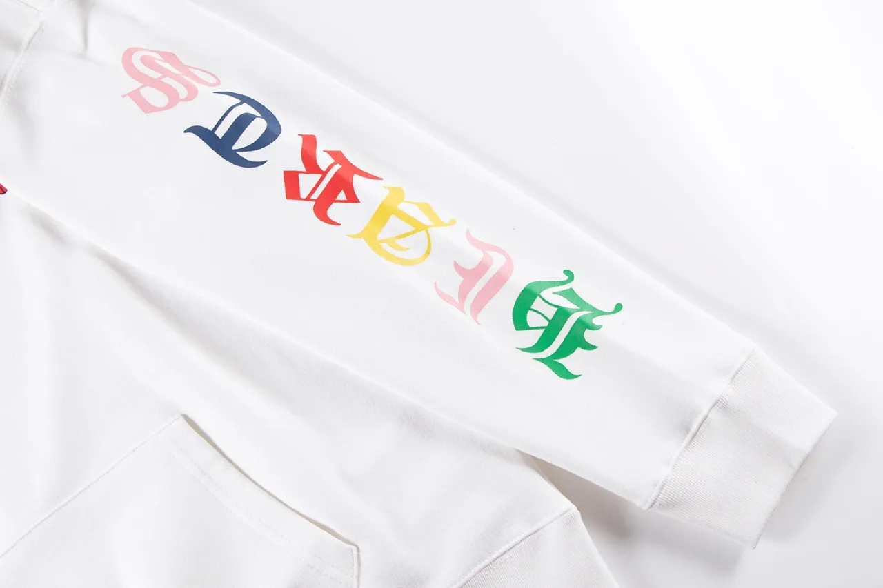 P290 Chrome Hearts Chrome Hearts Sanskrit Letter Print Phantom Color Cross Sweatshirt Size: S M L XL Color: Black, White